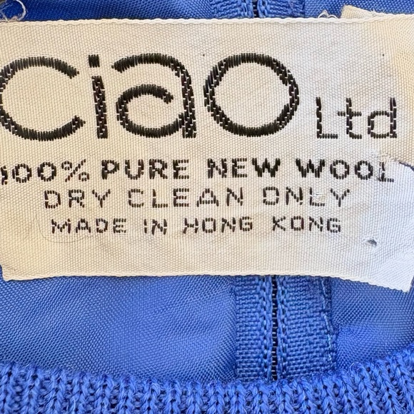 Ciao Vintage Wool Dress Royal Blue Sz 12 - Picture 8 of 8